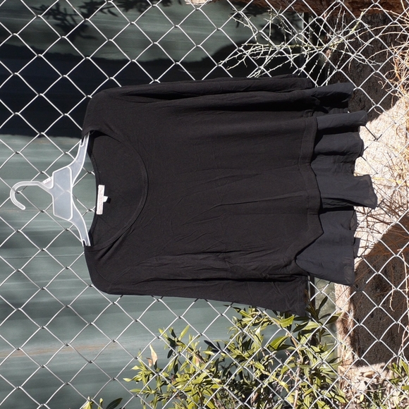 Casual Couture Black Long Sleeve Blouse, Size L - Picture 1 of 8